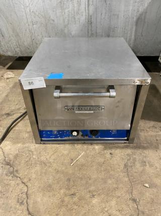 Bakers Pride P18 stainless steel countertop pizza oven, single chamber, double deck, 208/240V, used condition.