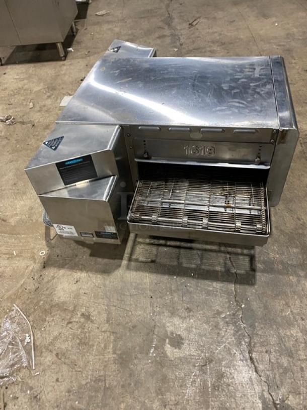 TurboChef HCS1618 commercial stainless steel conveyor oven with impinger. Electric, 208/240V, 1 Phase. Serial 1618ED01234.