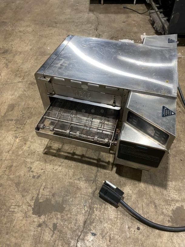 TurboChef HCS1618 commercial stainless steel conveyor oven, electric, model HCS1618, 208/240V, used condition, visible markings.