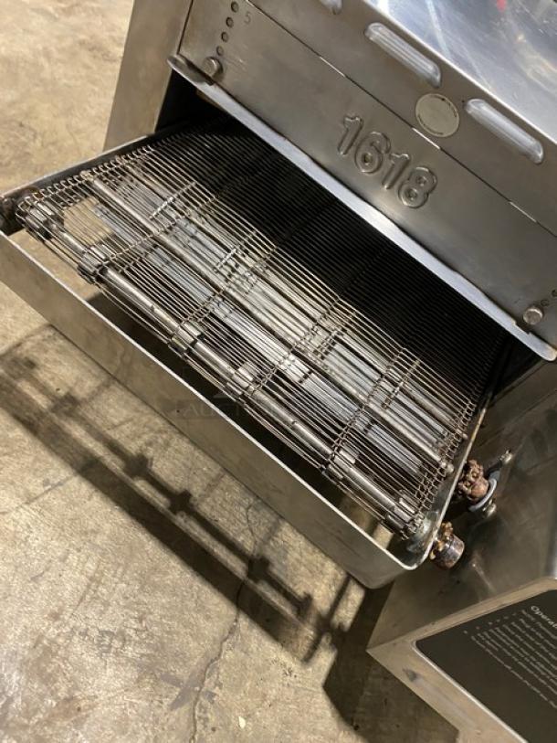 TurboChef HCS1618 commercial stainless steel impinger conveyor oven, electric, 208/240V, model number visible.