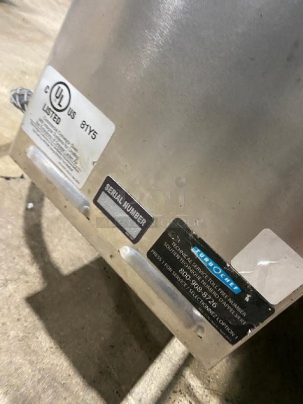TurboChef HCS1618 commercial stainless steel electric conveyor oven. UL listed with visible serial number plate.
