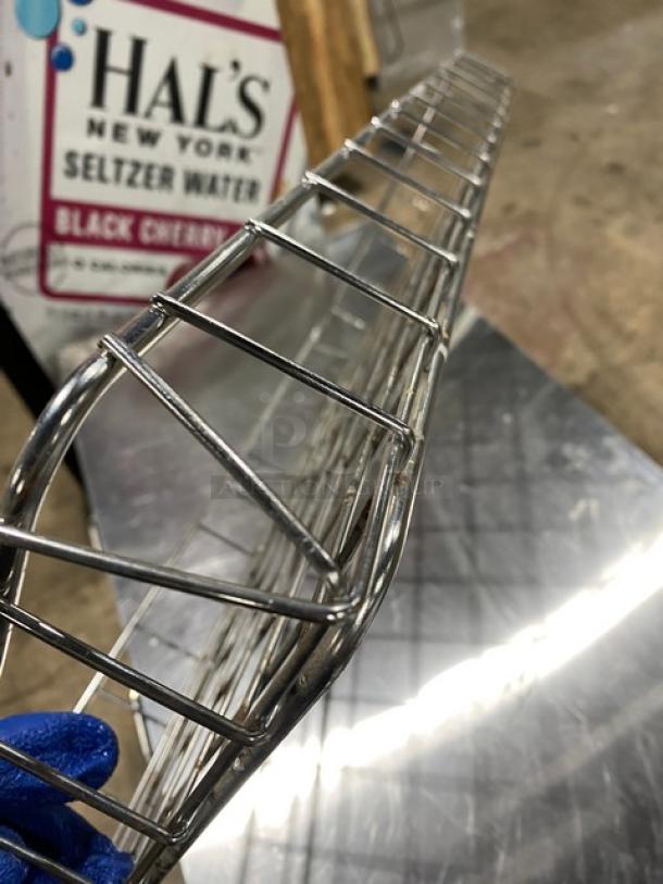 Commercial full-size chrome plated wired rack for bagels/pastries. Sturdy build, excellent condition, suitable for display.