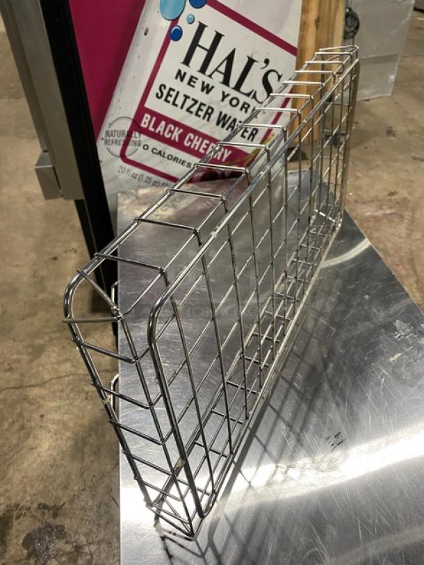 Commercial chrome plated full-size bagel/pastry wired rack, durable build, excellent condition, large storage capacity.