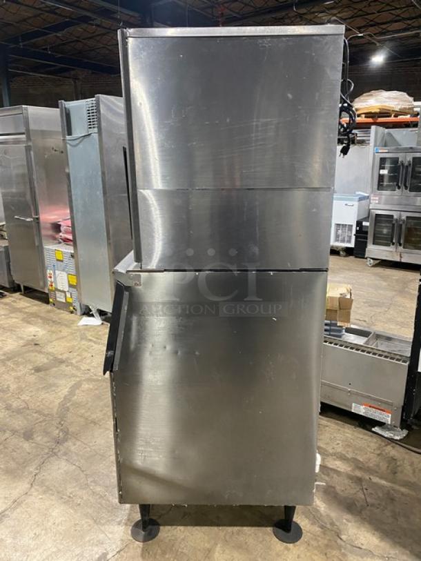 Hoshizaki KM-515MAH stainless steel ice maker machine, air-cooled, electric 120V, 1 phase, commercial condition.