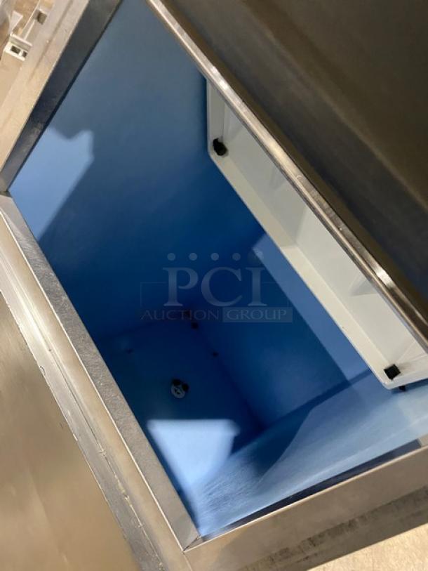 Hoshizaki KM-515MAH ice machine interior view, stainless steel, air-cooled, commercial model, in good condition.