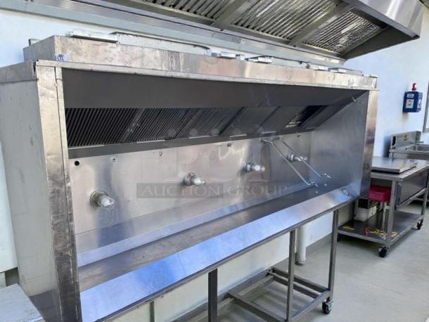 CaptiveAire 12.5 FT Commercial Type I Kitchen Exhaust Hood, stainless steel, excellent condition, fully tested, model CAP-L-EXH-0467.