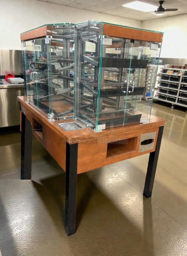 5FT Four-Way Dry Pastry Merchandiser by Commercial Display Equipment, model BAK-L-DSP-0213. Top-tier condition, 60"x39"x63".