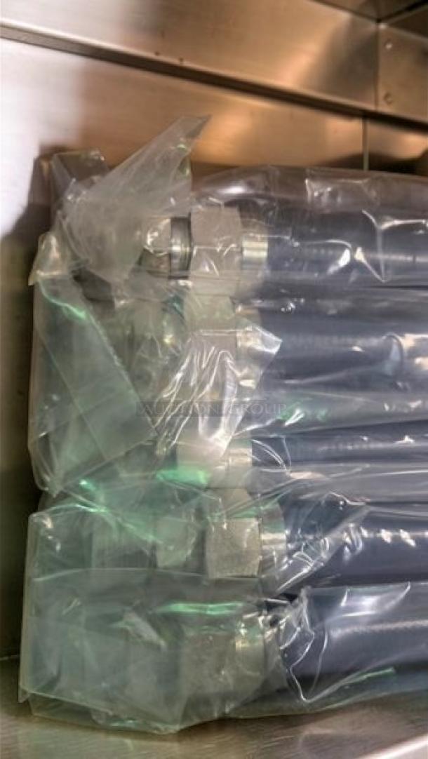 10 NAKS NK-S-36 gas connector hoses, 36" length, 3/4" MIP to 3/4" FIP, elite condition, plastic-wrapped.