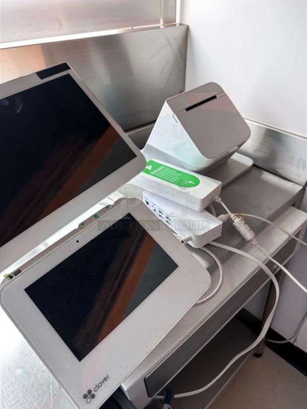 Clover POS Station System with touchscreen register, receipt printer, and customer display. Fully tested, top-tier condition.