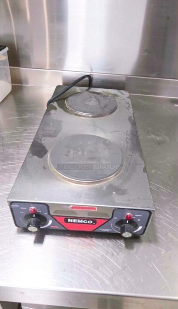 Nemco 6310-3-240 dual burner hot plate, exceptional condition, 240V, NSF & ETL listed, fully tested, operational.