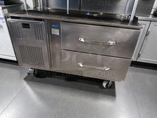 Randell 20048-513 refrigerated equipment stand, 48-inch, stainless steel, low-profile, UL & NSF listed, excellent condition.