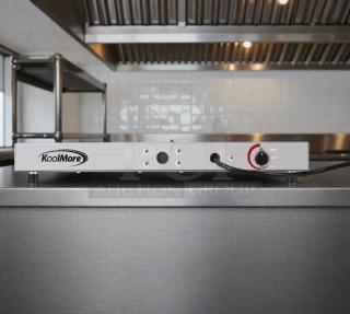 Brand new KoolMore KM-WS60 warming shelf, 60-inch stainless steel, unused, in original box, commercial-grade quality.