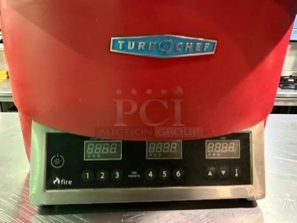 TurboChef Fire high-speed commercial pizza oven, ventless, with digital controls, in elite condition. Model TUR-L-OVN-0628.