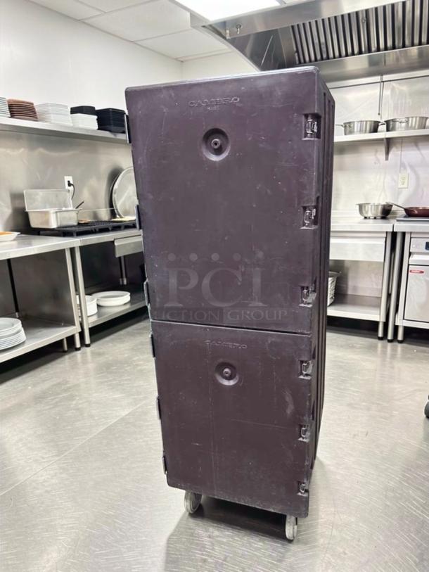 Exceptional condition Cambro double door Camcarrier; commercial insulated food transport cabinet; heavy-duty, fully operational.