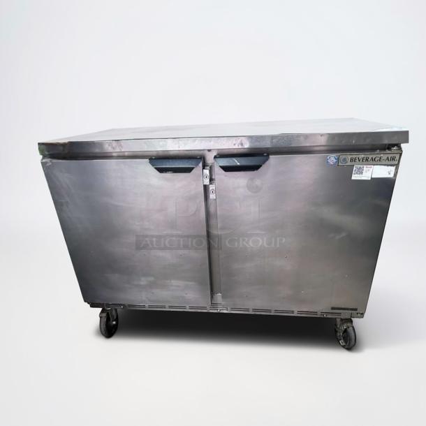 Beverage-Air 2-door stainless steel undercounter refrigerator in outstanding condition, commercial model, fully tested.
