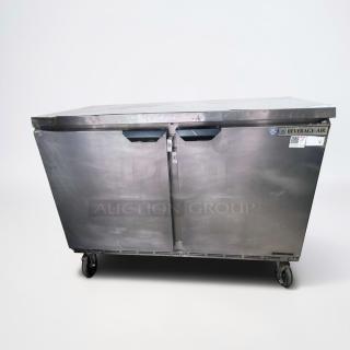Beverage-Air 2-door stainless steel undercounter refrigerator in outstanding condition, commercial model, fully tested.