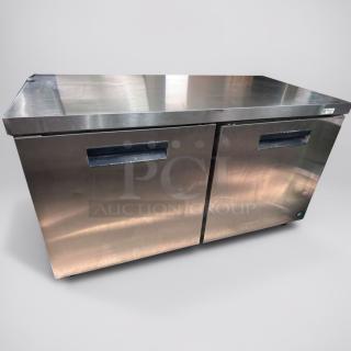 Elite condition True Commercial Undercounter Refrigerator, 2-door stainless steel, fully tested, by True Manufacturing Co.