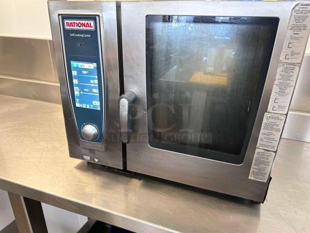 Prime condition Rational SelfCookingCenter combi oven, stainless steel, smart controls, fully tested, excellent operational state.