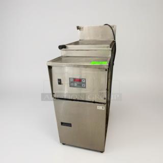 Pitco RTG14 commercial gas deep fryer, 15-gallon, NSF listed, stainless steel, excellent condition, tested operational.