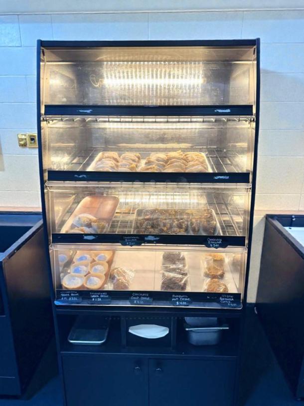 Turbo Air Bakery Display Case, LED-lit, Model TA-L-BDC-0512, outstanding condition, refrigerated, fully operational.