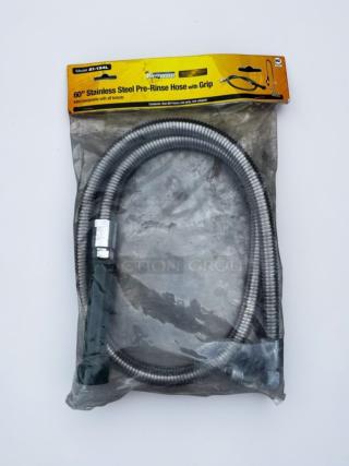 Krowne 21-134L 60" stainless steel pre-rinse hose with grip, excellent condition, NSF listed, ready for installation.