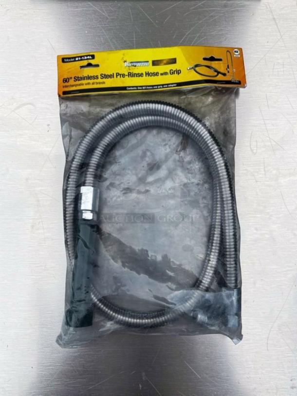 Krowne 21-134L 60" stainless steel pre-rinse hose, NSF listed, excellent condition, in original packaging.