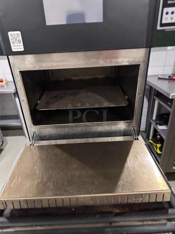 Merrychef Commercial High-Speed Oven in top-tier condition with touchscreen control, fully tested and operational, model MER-L-OVN-0368.