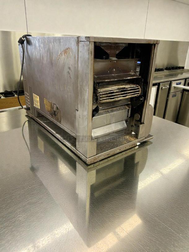 Immaculate Duke Electric Conveyor Broiler Oven, high-capacity, fully tested, model DUK-L-BROIL-0527, stainless steel.