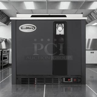 Brand new KoolMore KM-BOC25-BK 25-inch commercial bottle cooler, 5 cu. ft., built-in opener, ETL listed, premium condition.