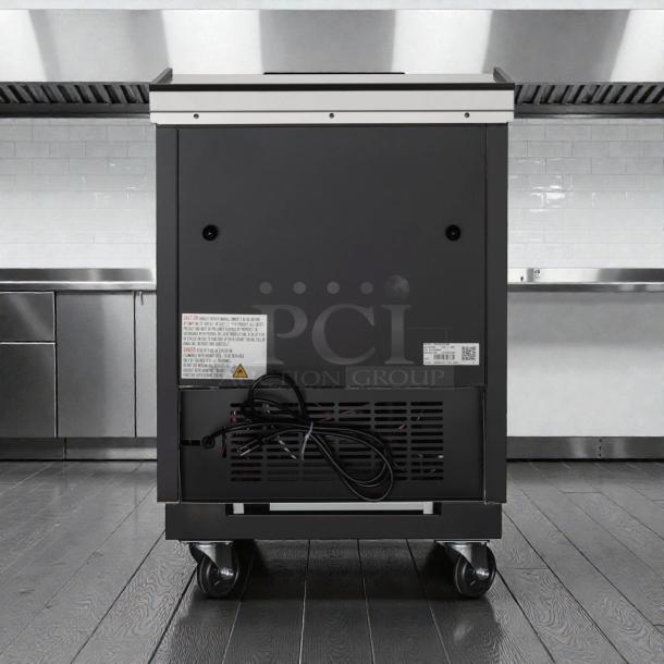 Brand new KoolMore KM-BOC25-BK 25 in. commercial bottle cooler, 5 cu. ft. capacity, built-in opener, ETL listed, in box.