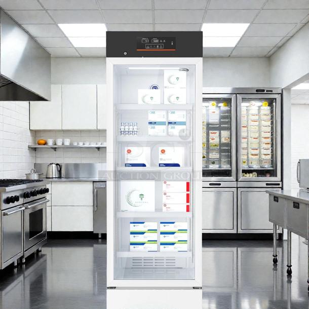 Brand new KoolMore KM-PHR-11C commercial pharmacy refrigerator, 11 Cu. Ft., in original box, premium condition, UL Listed.