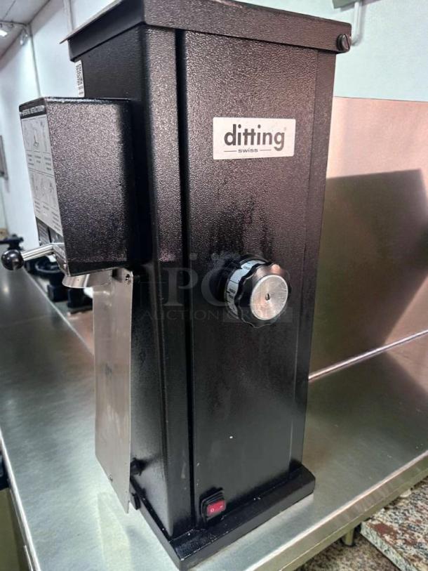Ditting KR1203 commercial coffee grinder, excellent condition, black finish, 120V, Swiss made, ETL listed, fully tested.