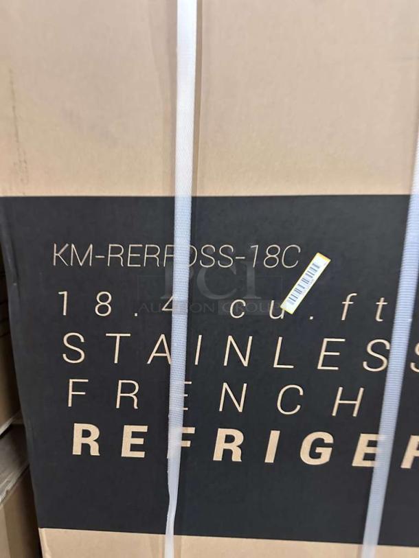 KoolMore KM-RERFDSS-18C stainless steel French door refrigerator, 18.4 cu. ft, brand new in box, UL listed.