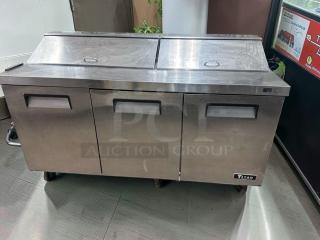 Titan XTSU72 Commercial Sandwich Prep Table Refrigerator, 72" stainless steel, excellent condition, ETL listed.