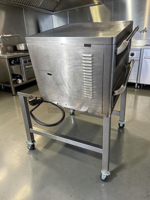 TurboChef Double Batch HHD-9500 oven, ventless, high-speed, excellent condition, 208/240V, 3 phase, stainless steel, industrial setting.