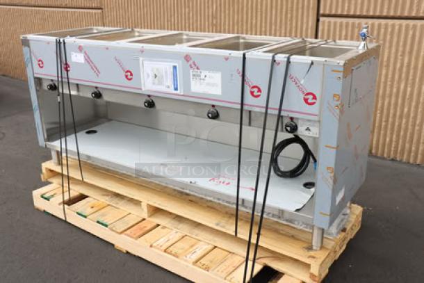 Advance Tabco SW-6E-240-BS hot food table, six-pan, partially enclosed base, out of packaging, sealed well, minor scuffs.