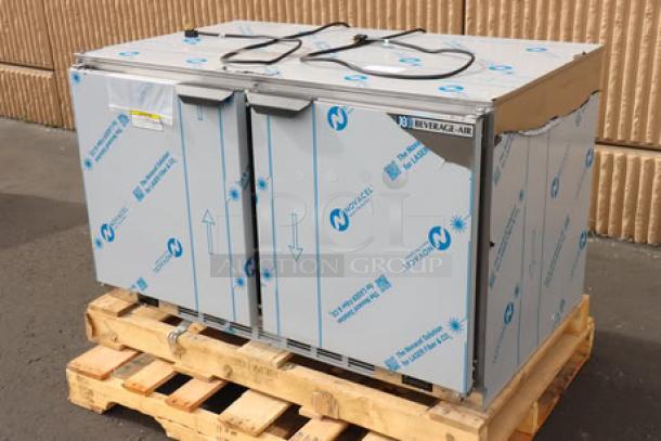 Beverage-Air UCRF48AHC-1-SA-B-23 low profile dual temp undercounter fridge/freezer, new, tested, minor scuffs, serial 15604720.