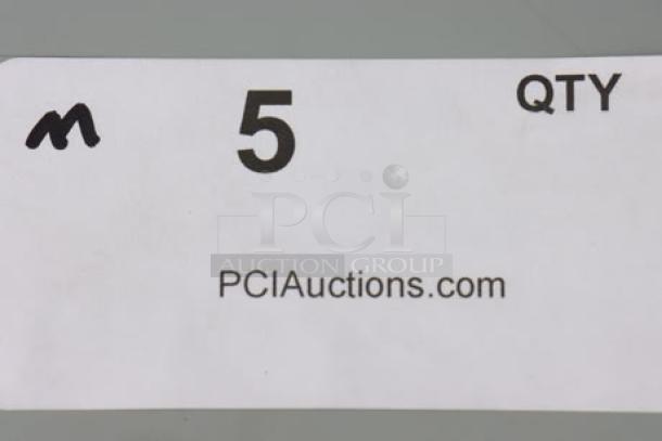 Alt text: Inventory label showing "5 QTY", "PCIAuctions.com".