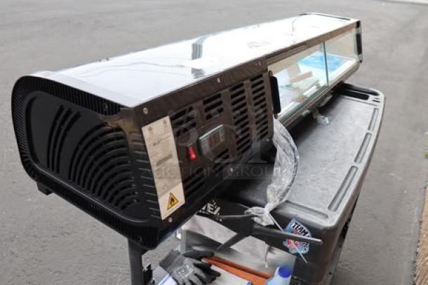 Brand new Emperor's Select CSD-60 sushi display case, unboxed, 115V, 1.3A, 1 phase, S/N: 1763508250169.