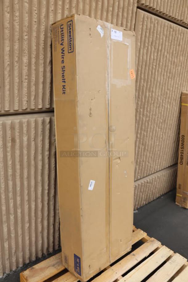 Brand new Steelton 5CA-186072-CR 18"x60" NSF Chrome 5-Shelf Kit with 72" Posts in damaged original packaging.