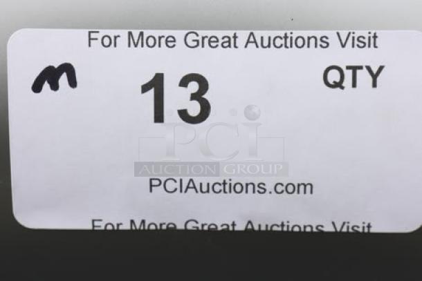 Sticker on a San Jamar T8370SS paper towel dispenser, indicating item number 13 for an auction at PCIAuctions.com.