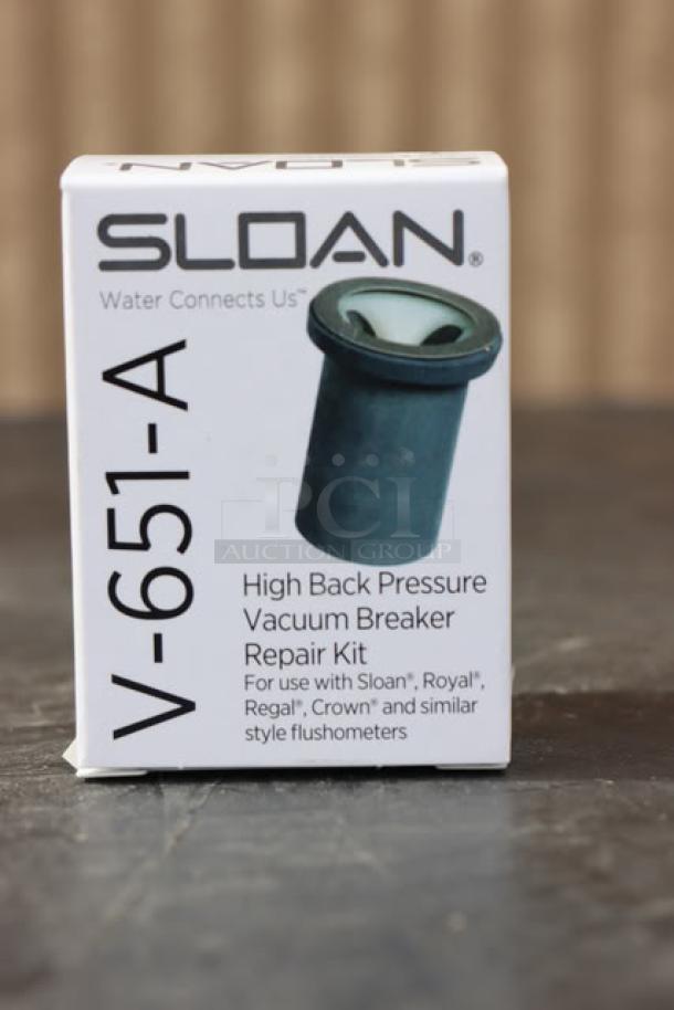 Sloan V-651-A Vacuum Breaker Repair Kit, unopened box, high back pressure, for Sloan, Royal, Regal, Crown flushometers.