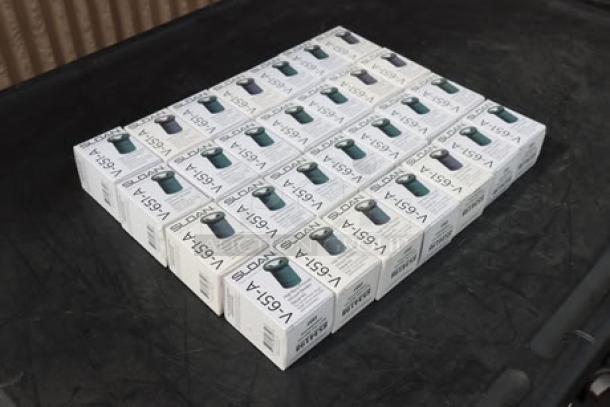 28 unopened Sloan V-651-A Vacuum Breaker Repair Kits, brand new. Each box labeled with model and brand details.