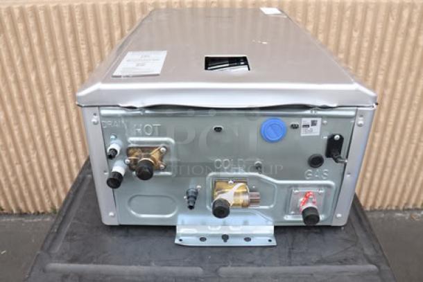 BRAND NEW Rinnai SENSEI RXP199iN tankless water heater; wall-mounted, 199,000 BTU, 11.0 GPM, with recirculation pump.