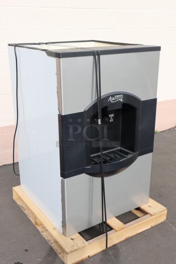 Brand new Avantco Ice HBN180-30 hotel ice dispenser, 30" wide, 180 lb. capacity, minor scratches, no original packaging.