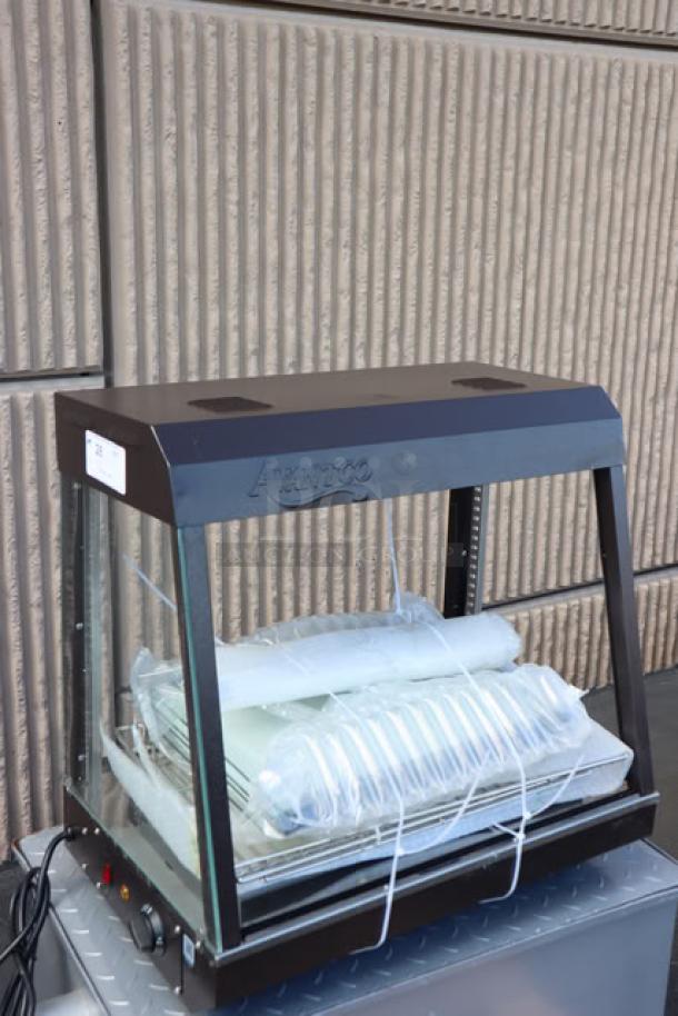 Brand new Avantco HDC-26 heated display case, 26", with sliding doors, 3 shelves, scratch-n-dent condition, model HDC-26.