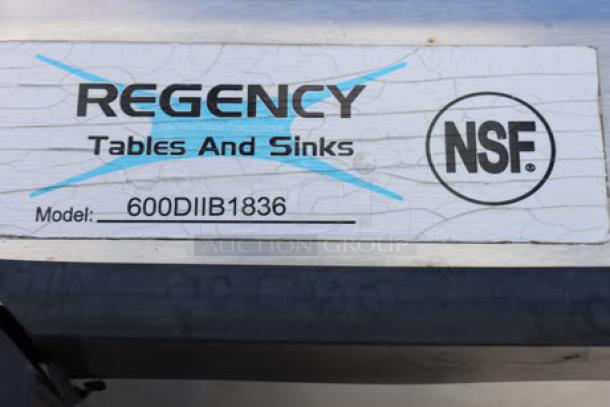 Regency stainless steel drop-in ice bin, model 600DIIB1836, with sliding lid, brand new, scratch-n-dent condition.