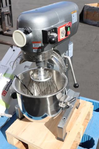 Avantco MX20H 20 Qt. Planetary Stand Mixer with guard; 120V, 1 1/2 hp. Brand new, unboxed, with standard accessories.