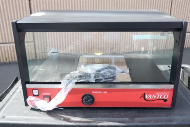 Avantco OAM1A countertop merchandiser, 26", black, LED lighting, 1 shelf, 120V, scratch and dent, S/N: 1608611170050.