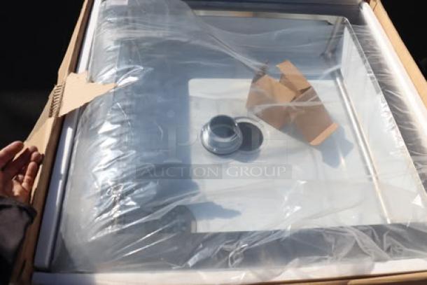 Steelton PQ830 24"x24"x6" 18 Gauge 304 Stainless Steel Floor Mop Sink, new, in damaged original packaging.